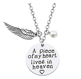 a piece of my heart lives in heaven ketting, miskraam, ttoostkado