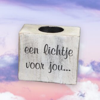 lichtje voor jou, wit, met tekst