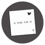 Zwart-wit kaart Ik Denk Aan Je
