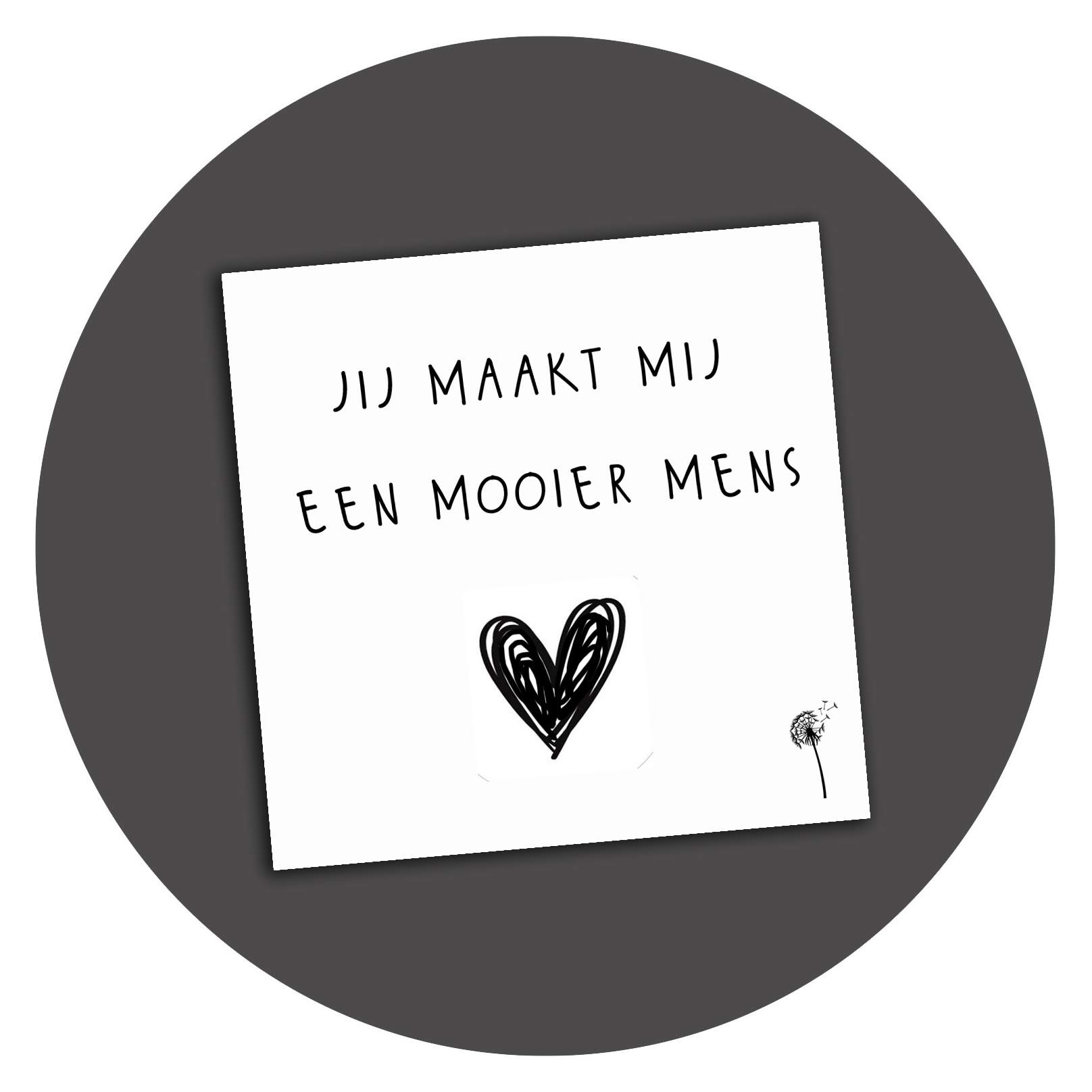 Kaart-mooiermens Zwart-wit kaart Mooier Mens - Afbeelding 1