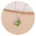 Ketting | Klaver 4 | Gekleurde steentjes - Afbeelding 7