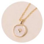 Ketting | Goudkleurig | Met parelmoer hanger