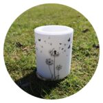 Kaars met opdruk paardenbloem pluis