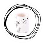 Kaars met opdruk paardenbloem pluis