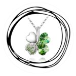 Ketting | Klaver 4 | Gekleurde steentjes - Afbeelding 2