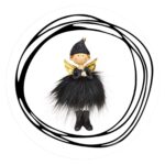 Engel zwart mutsje gevouwen handjes