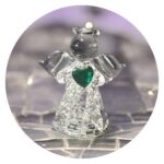 Glazen engel blauw steentje