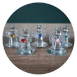 Glazen engeltjes met steen