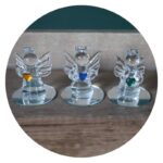 Glazen engeltjes met gekleurd kristal