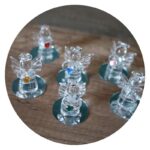 Glazen engeltjes met gekleurd kristal