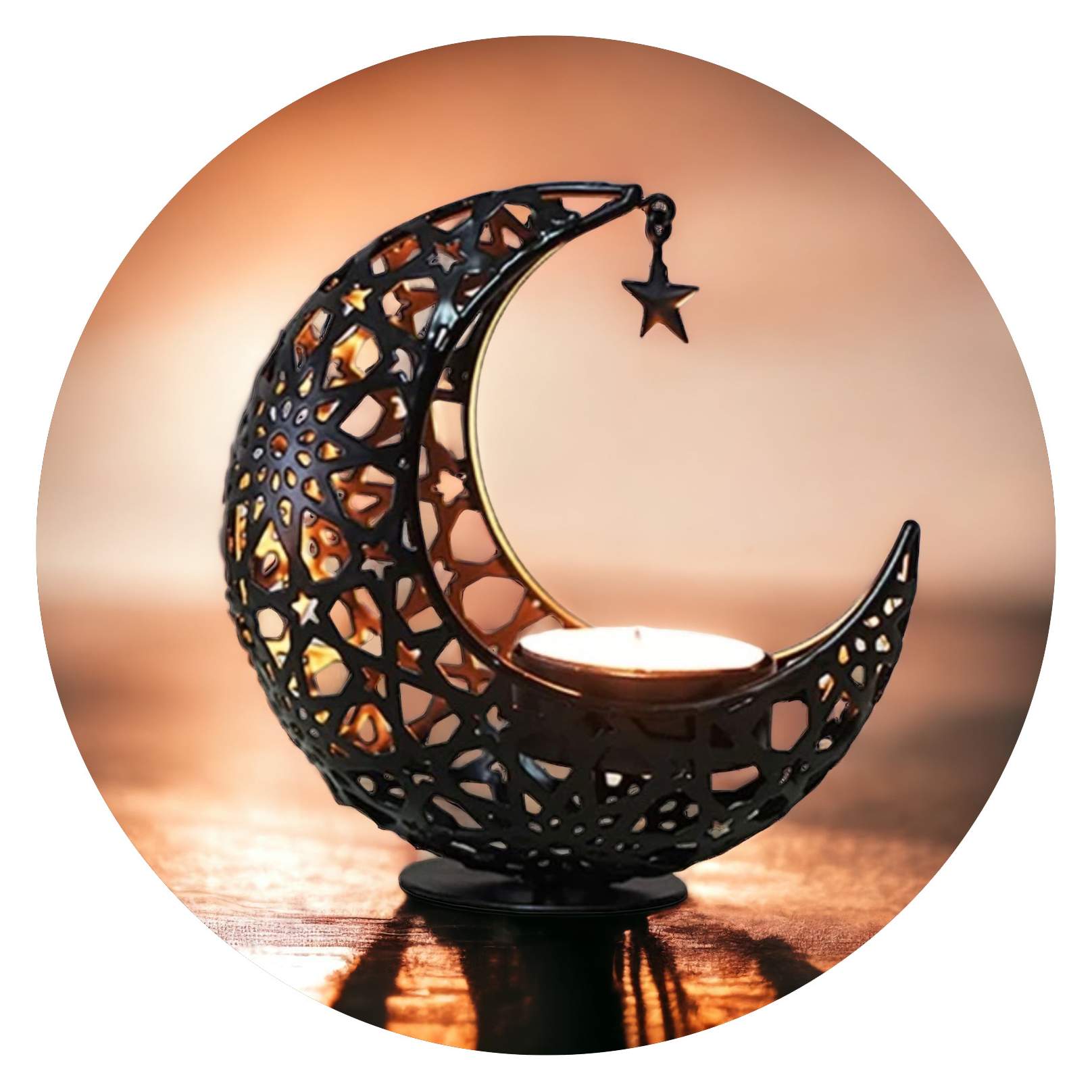 Maan waxinlelichtjeshouder Maan waxinlelichtjeshouder