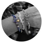 Kristallen armbandje lapis lazuli met goudkleurig hartje