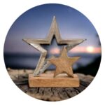 Decoratie - Sterren van metaal en hout