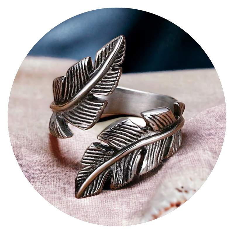 Herenring met veren Herenring met veren