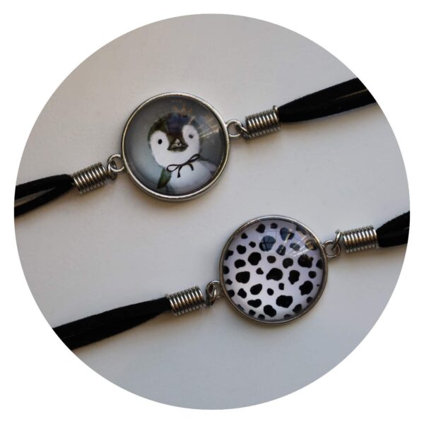 Armband suede zwart wit