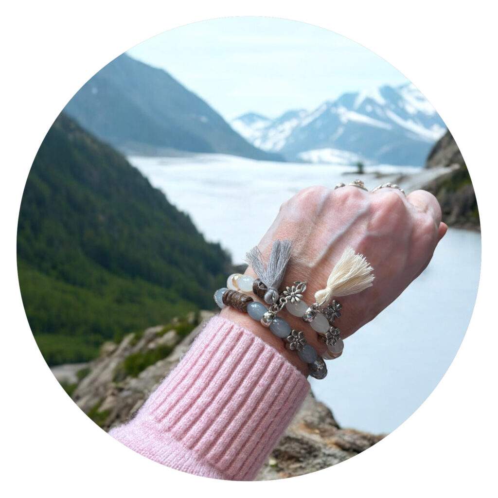 Armband Topaas en wit of zeeblauw