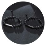 Armband urn zwart-zilver