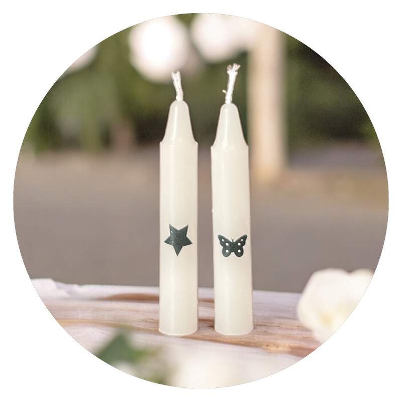 Kaarsje met vlinder of ster