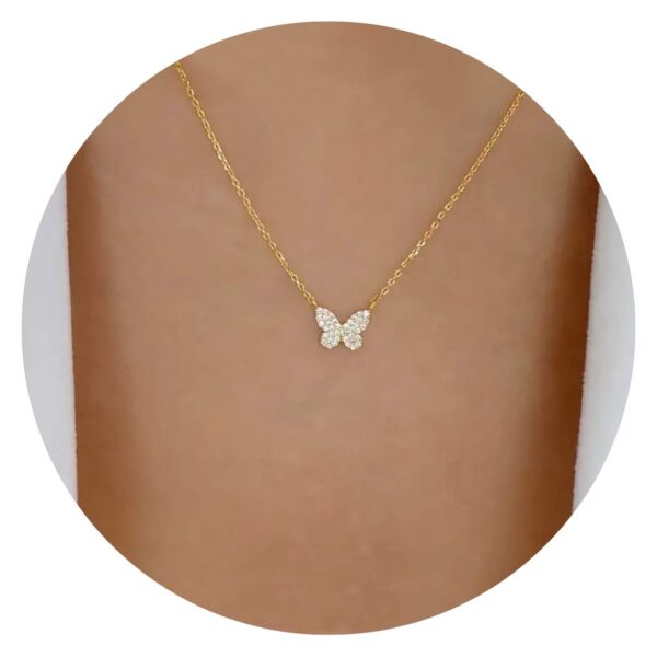 Ketting goudkleurig met vlindertje