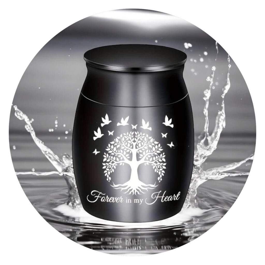Kleine urn met boom en Forever in my heart