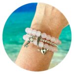 Set van drie armbandjes roze-zilver