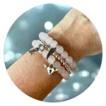Set van drie armbandjes rozenkwarts