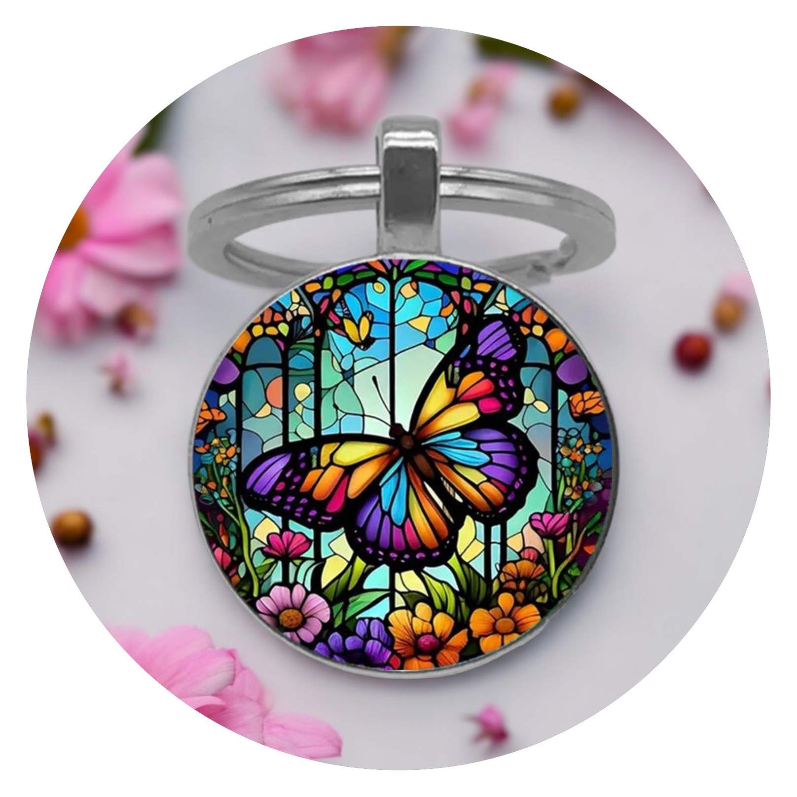 Sleutelhanger Kleurrijke Vlinder Sleutelhanger Kleurrijke Vlinder