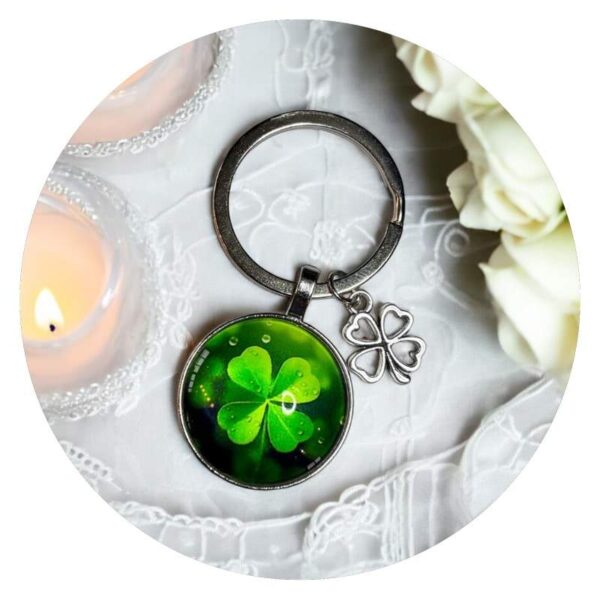 Sleutelhanger met dubbele klaver