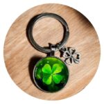 Sleutelhanger met dubbele klaver