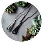 Urnketting zilver-zwart met hartje