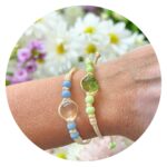 Veterarmband met klaver of pluis