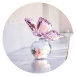 Vlindertje van glas - roze