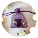 Lief kaarsje met vlindertje roze en paars