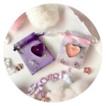 Lief kaarsje met vlindertje roze en paars