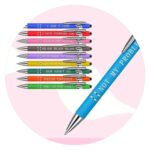 Pennen met sarcastische quote