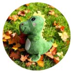 Dinosaurus knuffel groen en oranje - Dappere Dino