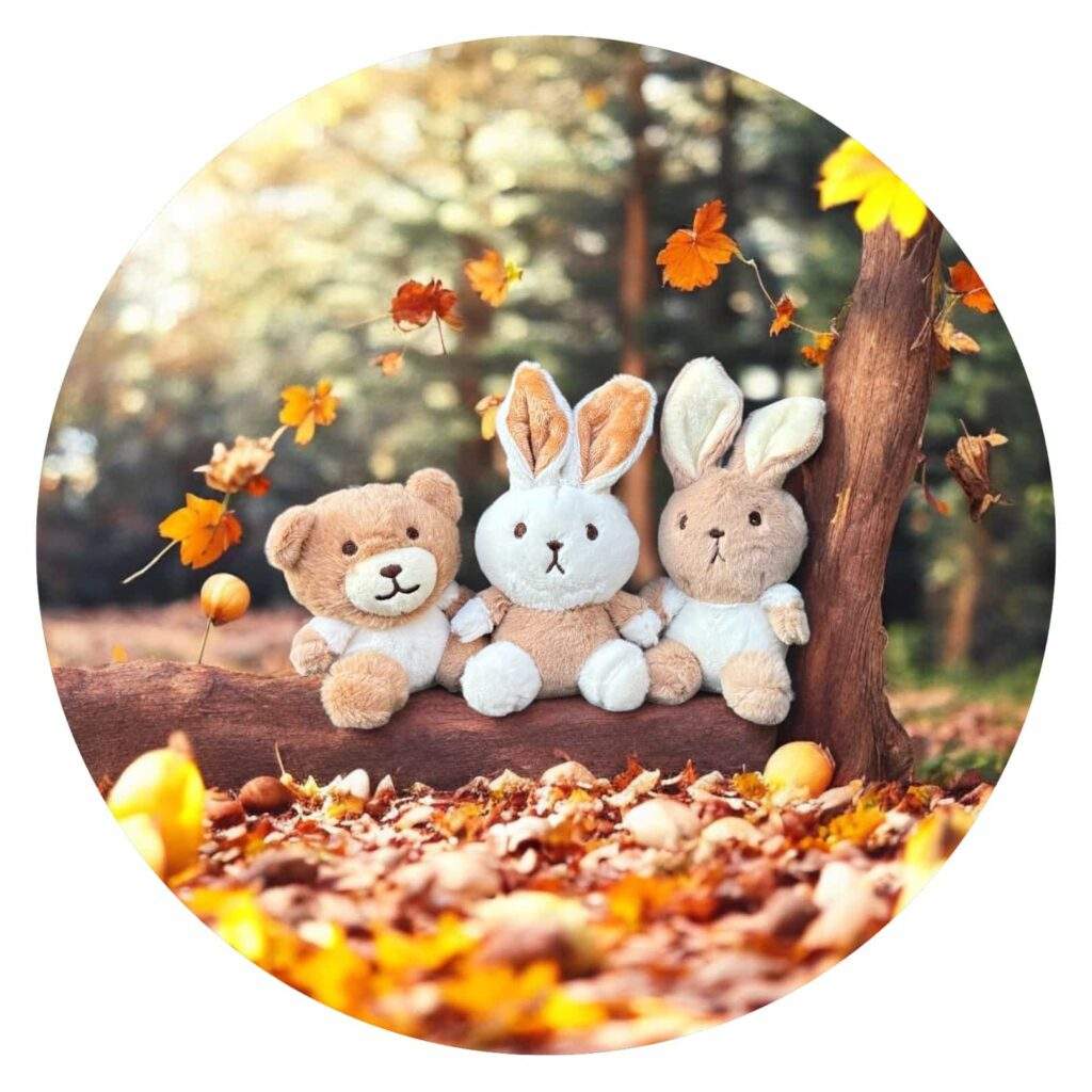 Kleine knuffel konijntjes en beertje