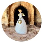 Glitterengel met gouden hartje voor