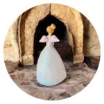 Glitterengel met roze hartje achter