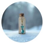 Flesje met blauwe engel