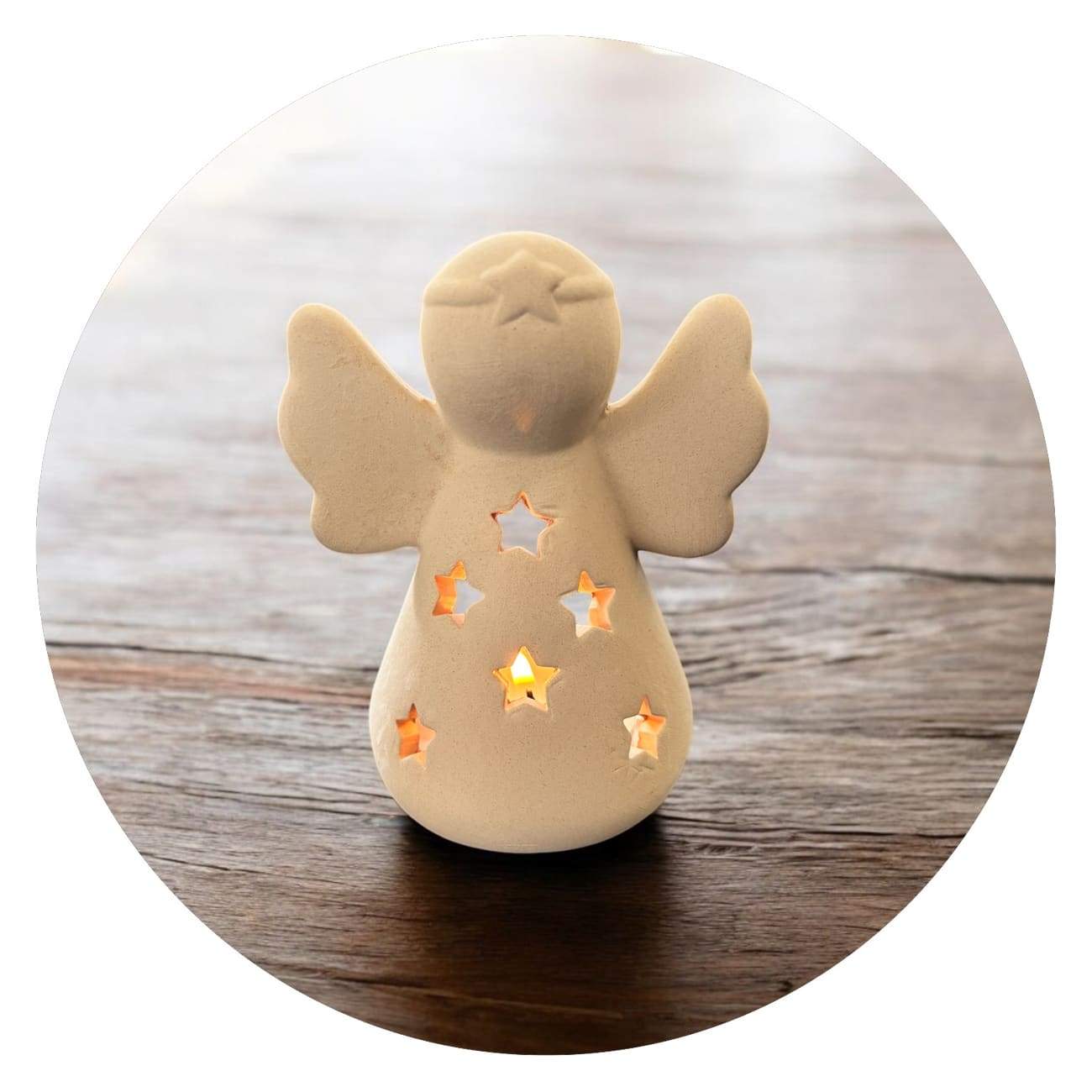 Keramieken engel met lichtje Keramieken engel met lichtje