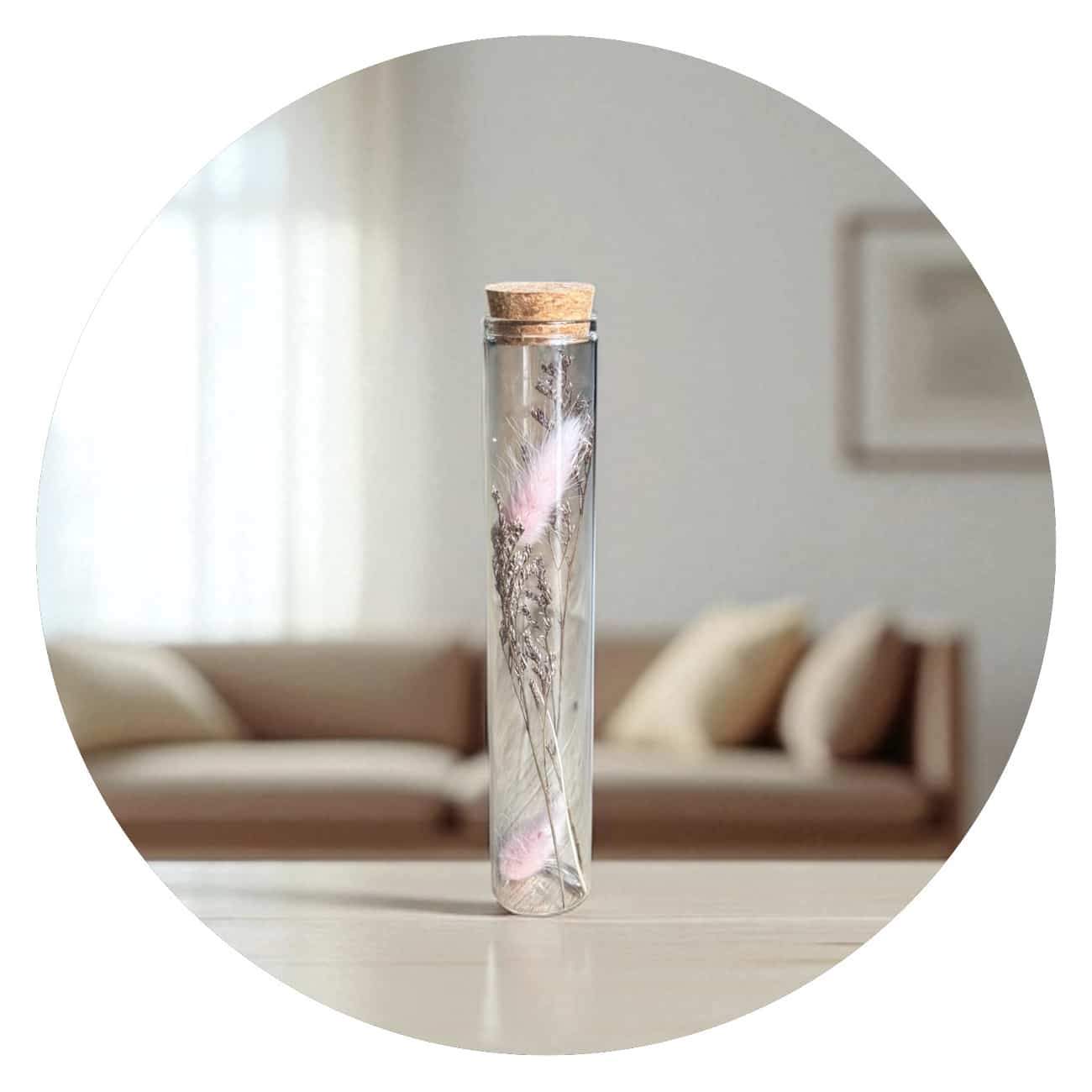 Stolpje met droogbloemen Stolpje met droogbloemen