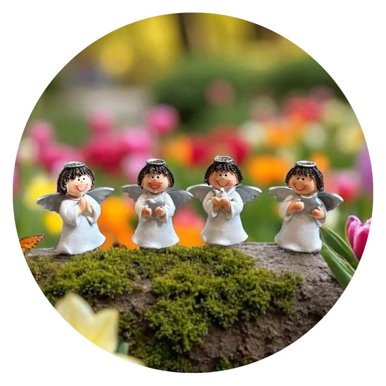 Vrolijke engeltjes - met ster, hartje, gevouwen handjes of vogeltje Vrolijke engeltjes - met ster, hartje, gevouwen handjes of vogeltje