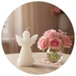 Engelkaars met roze bloemen