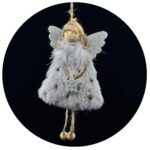 Close-up Engeltje met dons grijs