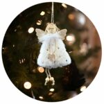 Hanger Engeltje met dons wit