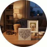 Houten bord voor altijd in ons hart hond