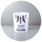 Lichtje in glas follow your dreams