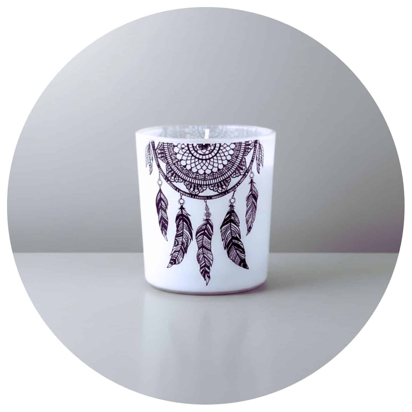 Kaarsje-in-glas-dreamcatcher (1) Lichtje met dromenvanger