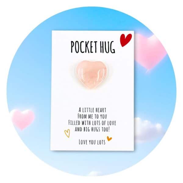 Pocket Hug Hartje uit steen rozenkwarts